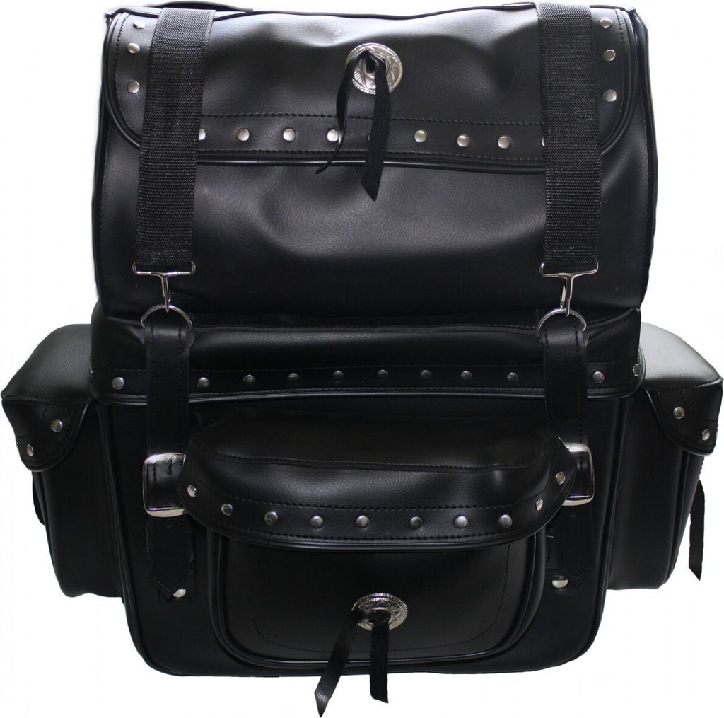 Motorrad Satteltasche saddlebag Sissy Bar Bag Motorradtasche Tasche aus Kunstleder