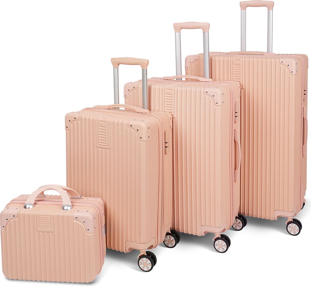 Mulisoft Gepäcksets 4 Teilig Kofferset mit Beautycase ABS Produktbild