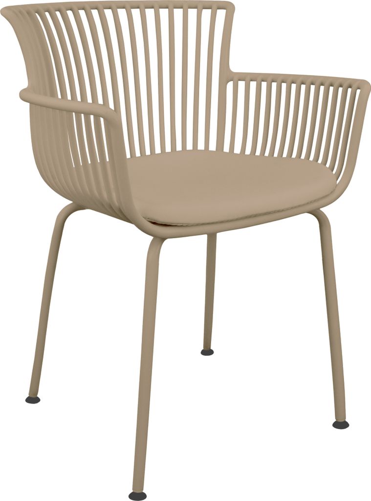 Kick Collection Gartenstuhl Otis - Beige - Kunststof, gecoat Metall en Kunstleder - Erhältlich in vielen Farben