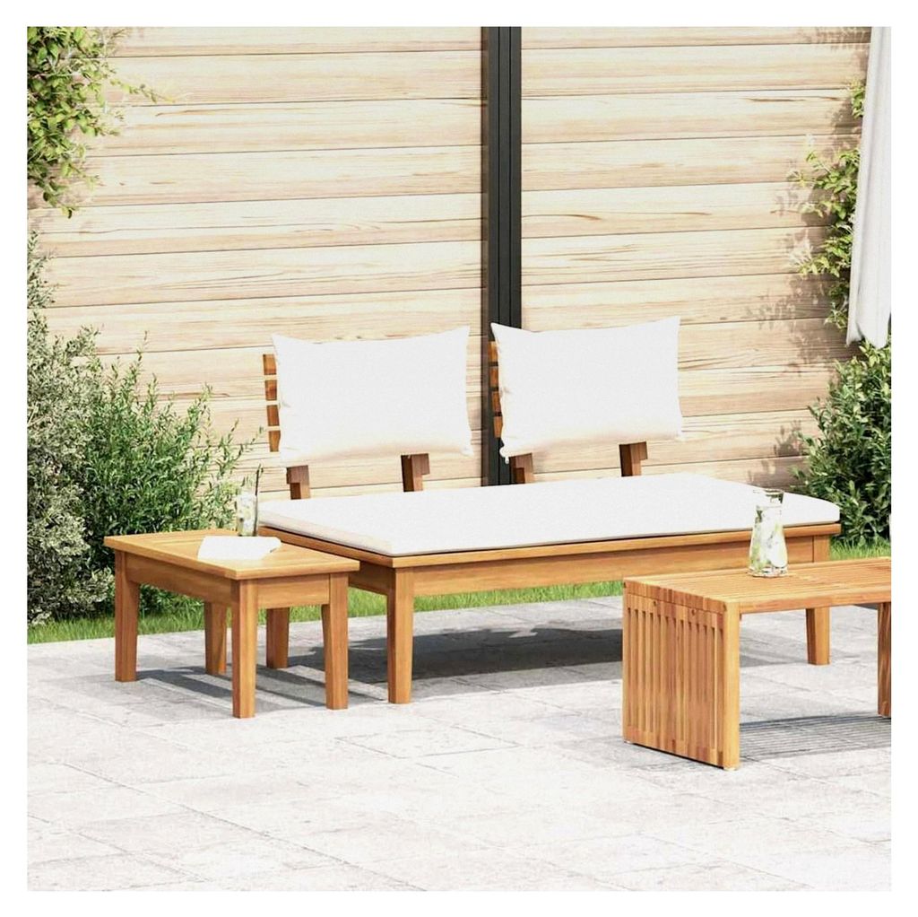 2-teiliges Gartenbank-Set aus massivem Teakholz - Moderner Adirondack Loungesessel für Terrasse, Camping und Café