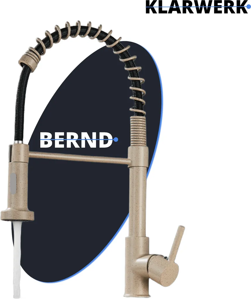 BERND Rubinetto Gastronomia Beige Acciaio Inox Alta Pressione 2 Attacchi