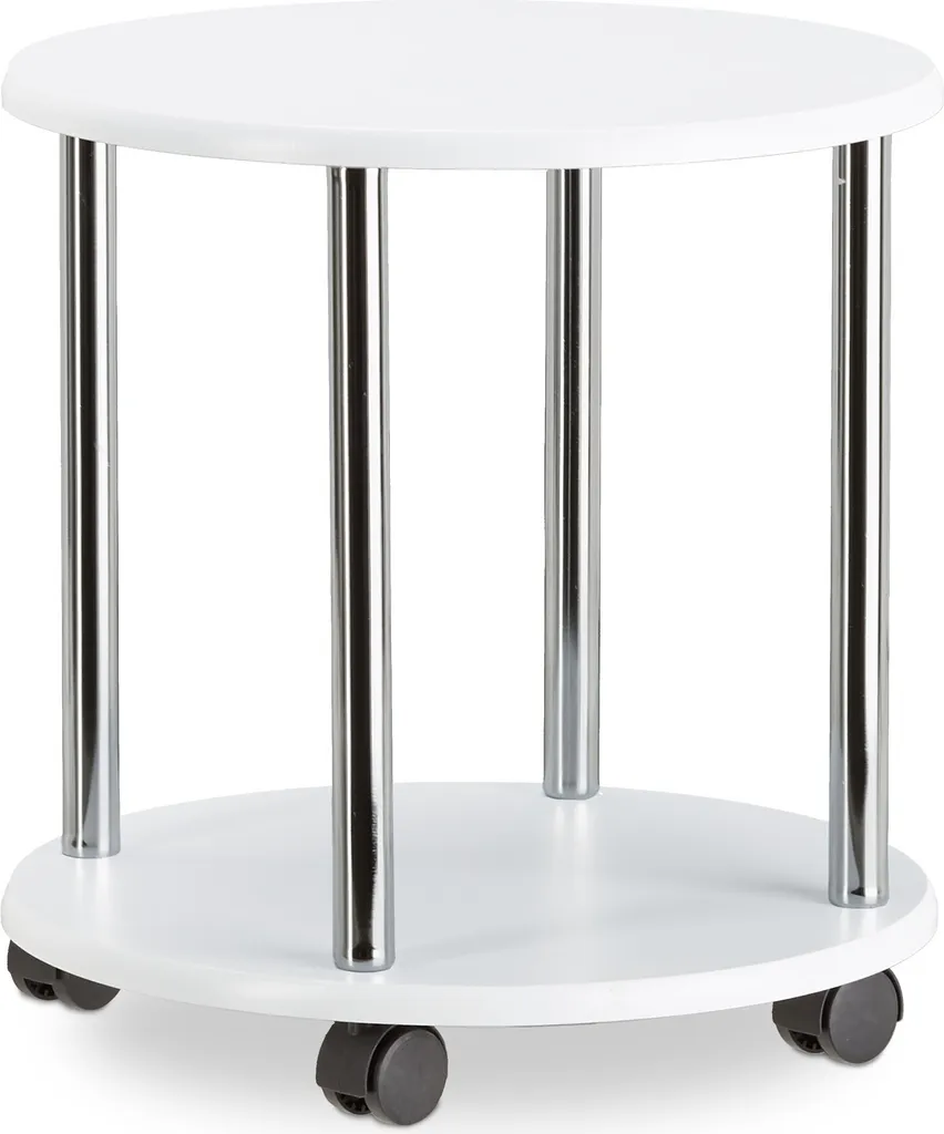 Table d'Appoint Mobile à 2 Niveaux Structure Métal et Look Industriel - 8