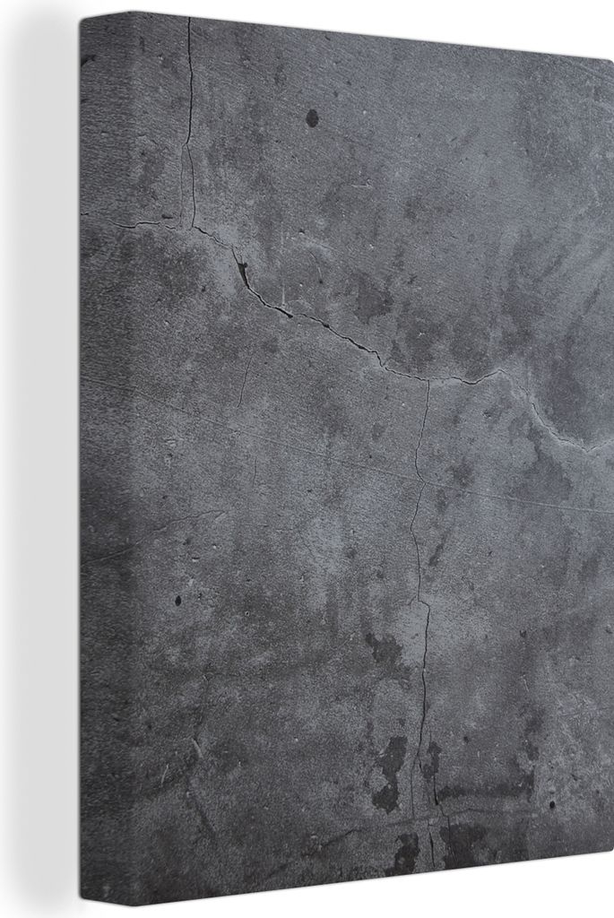 MuchoWow - Leinwandbilder - Industriell - Beton - Grau - Schiefer - Retro, Wandbild, Wanddeko Bilder Wohnzimmer, 60x80 cm