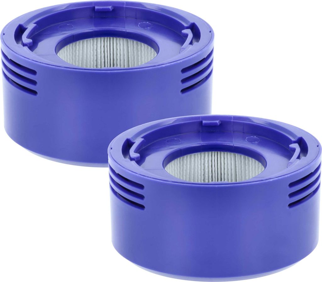 vhbw 2x Staubsaugerfilter kompatibel mit Dyson V6 Motorhead Extra, V6 Motorhead Exclusive, V6 Slim Staubsauger - HEPA-Nachmotor-Filter Weiß Lila