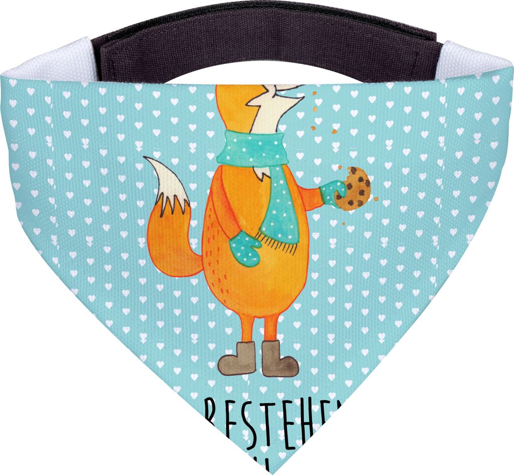 Mr. & Mrs. Panda Dreieckstuch Fuchs Keks - Türkis Pastell - Geschenk, Winter, Weihnachten, Frieren, Halstuch Hund, für, Hunde Hals Tuch, Kekse, B...