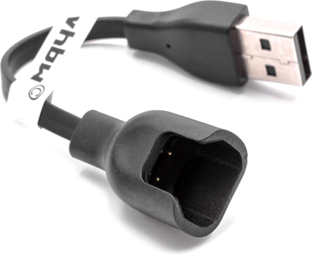 vhbw USB Ladekabel kompatibel mit Huawei Honor Band 4 Running Edition Smartwatch Fitnesstracker - Ladestation Schwarz, 9,5 cm