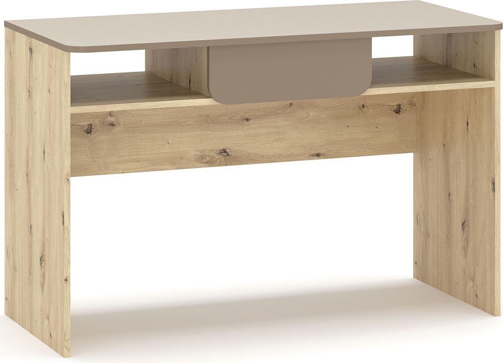 nabbi Schreibtisch mit Steckdose Loros D-1DRW - Handwerker / Milchkaffee / Champagner