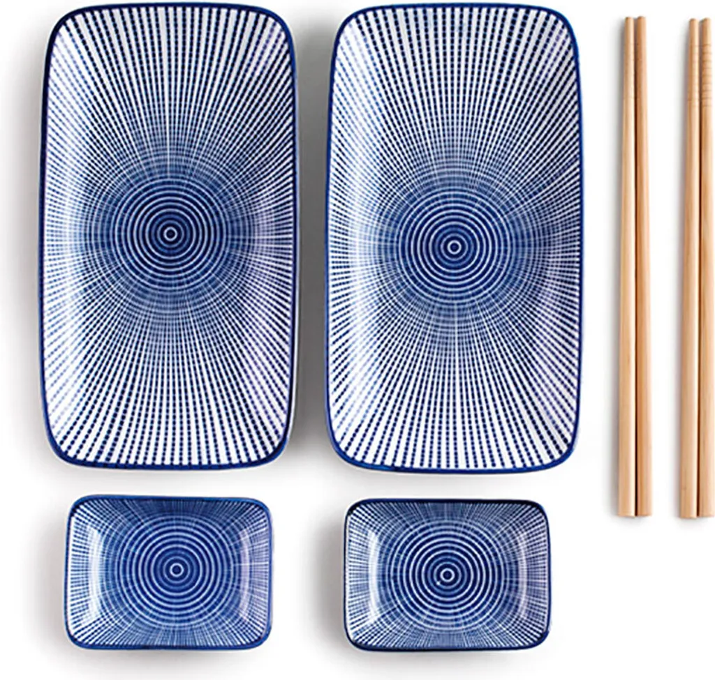 Set da Sushi Ibili 6 Pezzi Porcellana Blu - Regalo Ideale