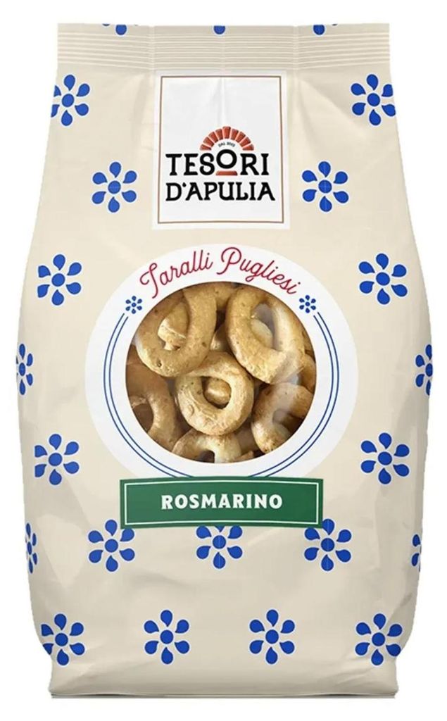 Biscuits Tarallini au romarin, Rosmarino, 400g - Tesori Image du produit 
