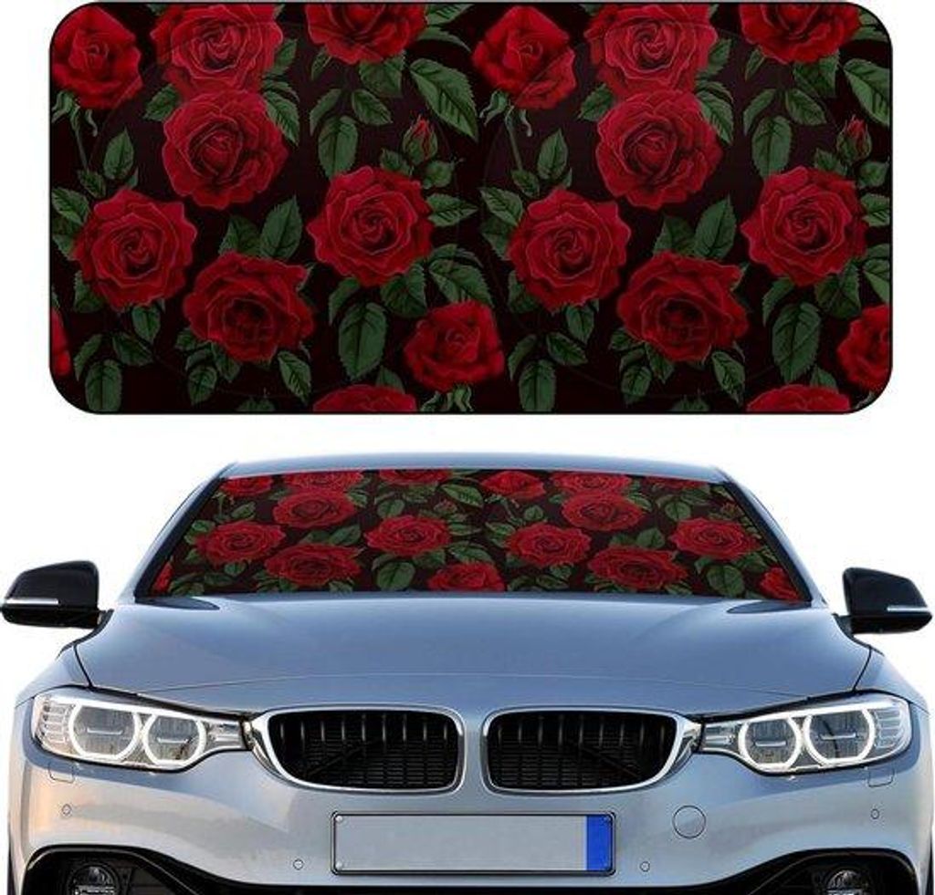 Sonneblende für Autos - Auto-Raumschirm - Kuhmuster - 160 x 80 cm - Rosa