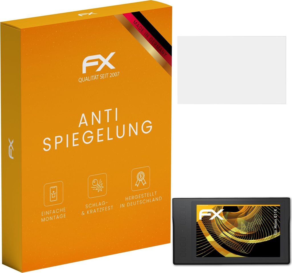 atFoliX FX-Antireflex 2x Schutzfolie kompatibel mit Huion Q11K Displayfolie