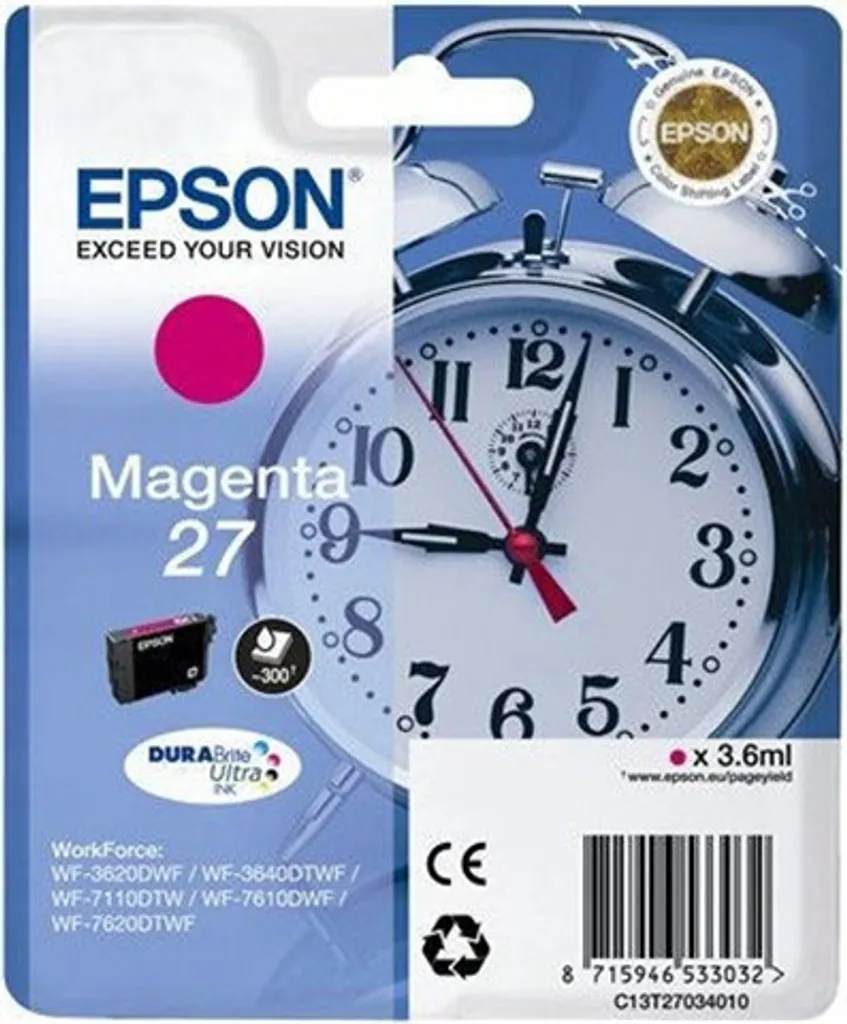Epson 27 - Cartuccia d'inchiostro / Magenta (3,6 ml)