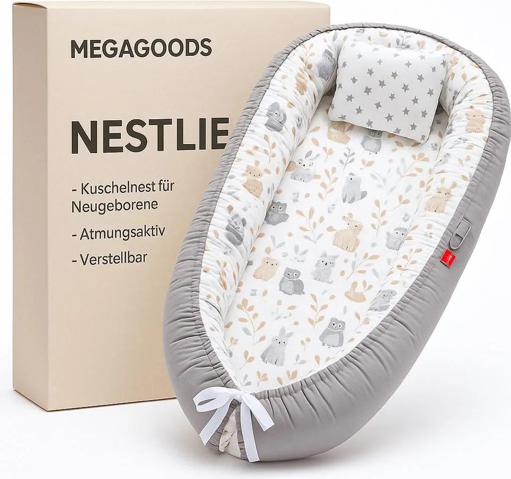 Réducteur de lit bébé respirant et nid nouveau-né réglable Blanc pur