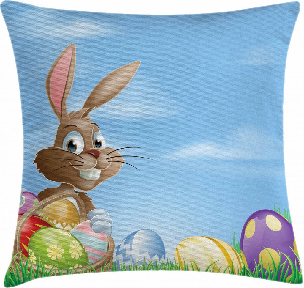 ABAKUHAUS Ostern Kissenbezug, Gemalte Ostereier, Kissenbezug Beidseitiges Muster Klarer Digitaldruck Farbfest mit Reißverschluss, 60 x 60 cm, Mehr...