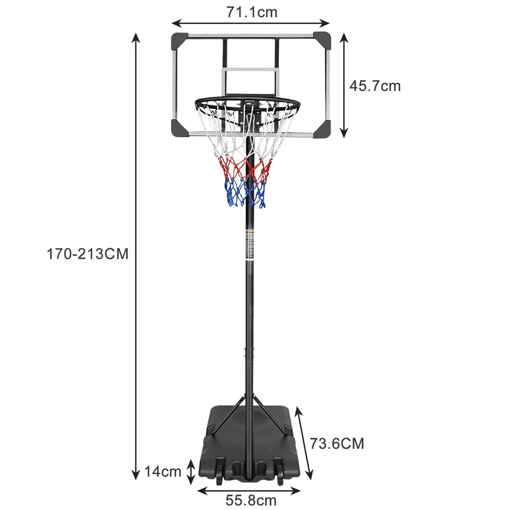 Équipement de basketball extérieur réglable avec support mobile robuste