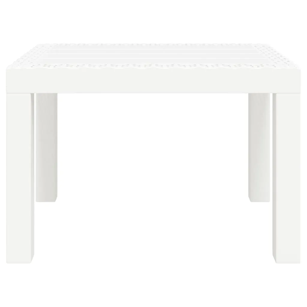 Table de jardin blanche résistante aux UV et intempéries format 59x47 cm