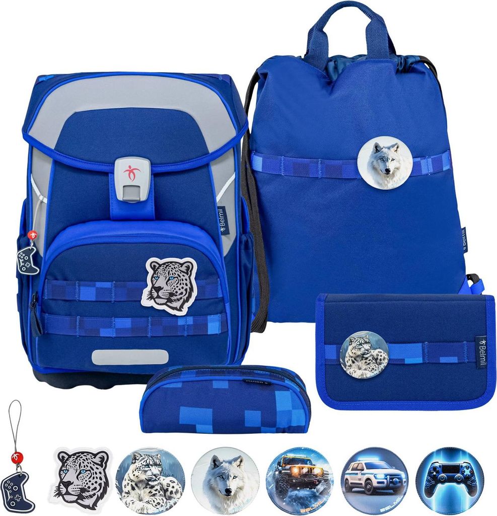 Belmil Maxi Plus Premium Schulranzen Set 5-teilig "Pixel Storm"