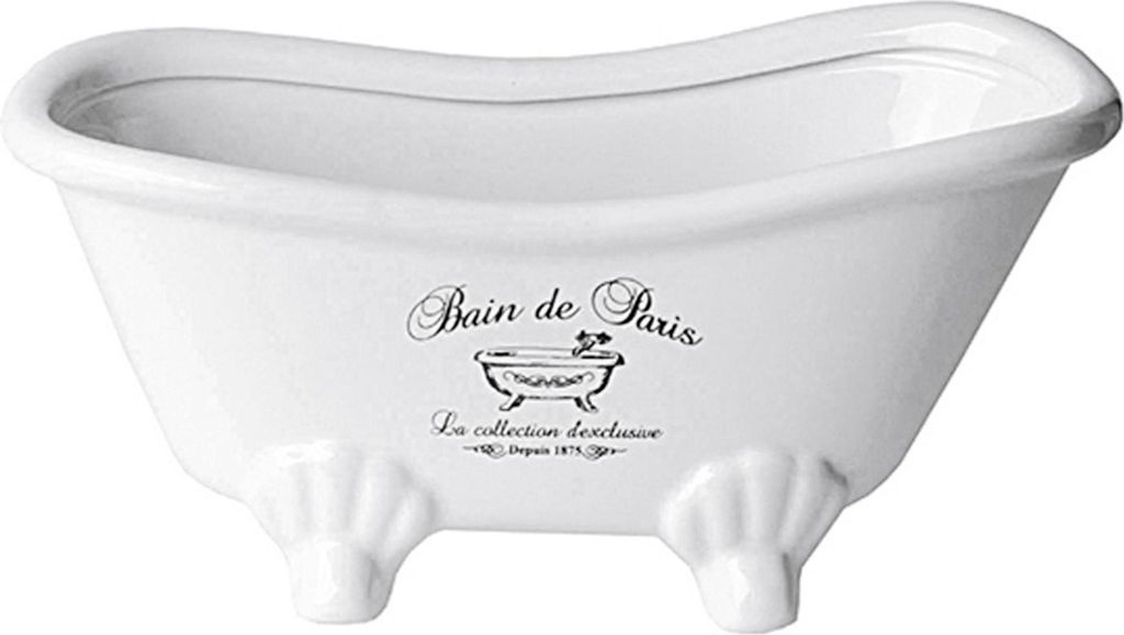 HIT Trading 24300335 Schale Badewanne Bain de Paris Keramik 20 x 9 x 10 cm, weiß