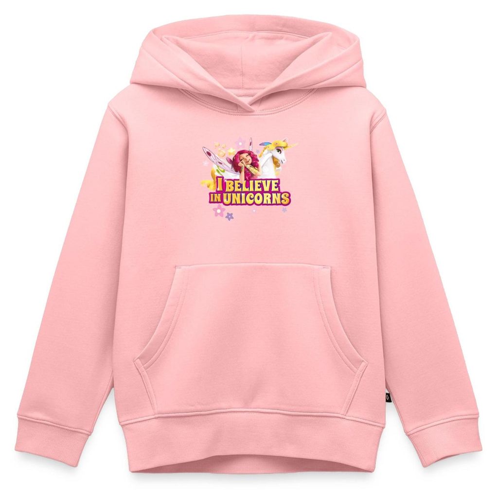 Spreadshirt Mia and Me Onchao Und Mia Ich Glaube An Einhörner Kinder Premium Hoodie, 158/164 (12 Jahre), Rosa
