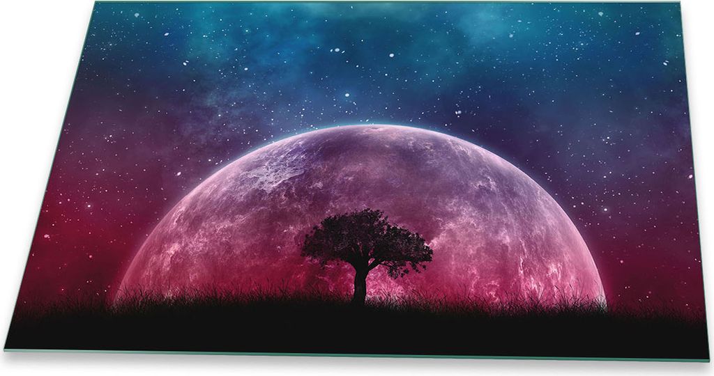 Herdabdeckplatte Glaskeramik 1 Teilig 80x52 Natur Violett Abdeckung Glas Spritzschutz