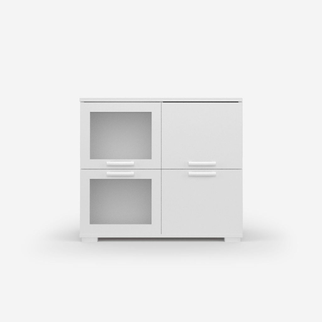 Vikk - Kommode Sideboard, Mehrzweckschrank Komodenschrank, Wohnzimmer Schlafzimmer Möbel, Schlafzimmerschrank mit Minimalistischen Griffen - Kommo...