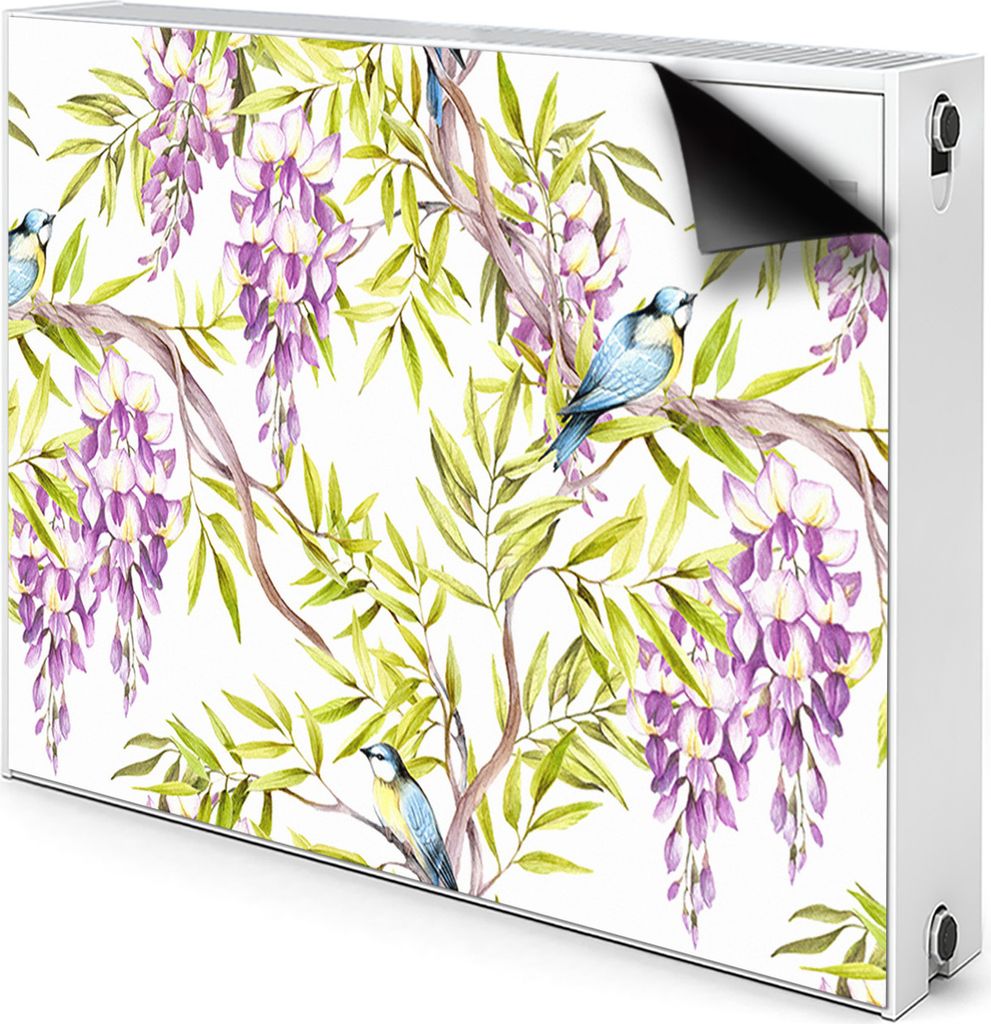 Magnet Heizkörper Heizkörper-Abdeckung Heizkörperabdeckung 110x60 cm - Vögel, auf, Zweige