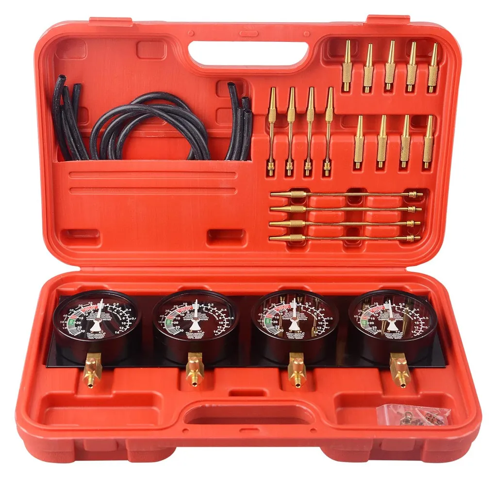 Kit synchroniseur DAYUAN 4 manomètres avec adaptateurs M5 et M6 inox