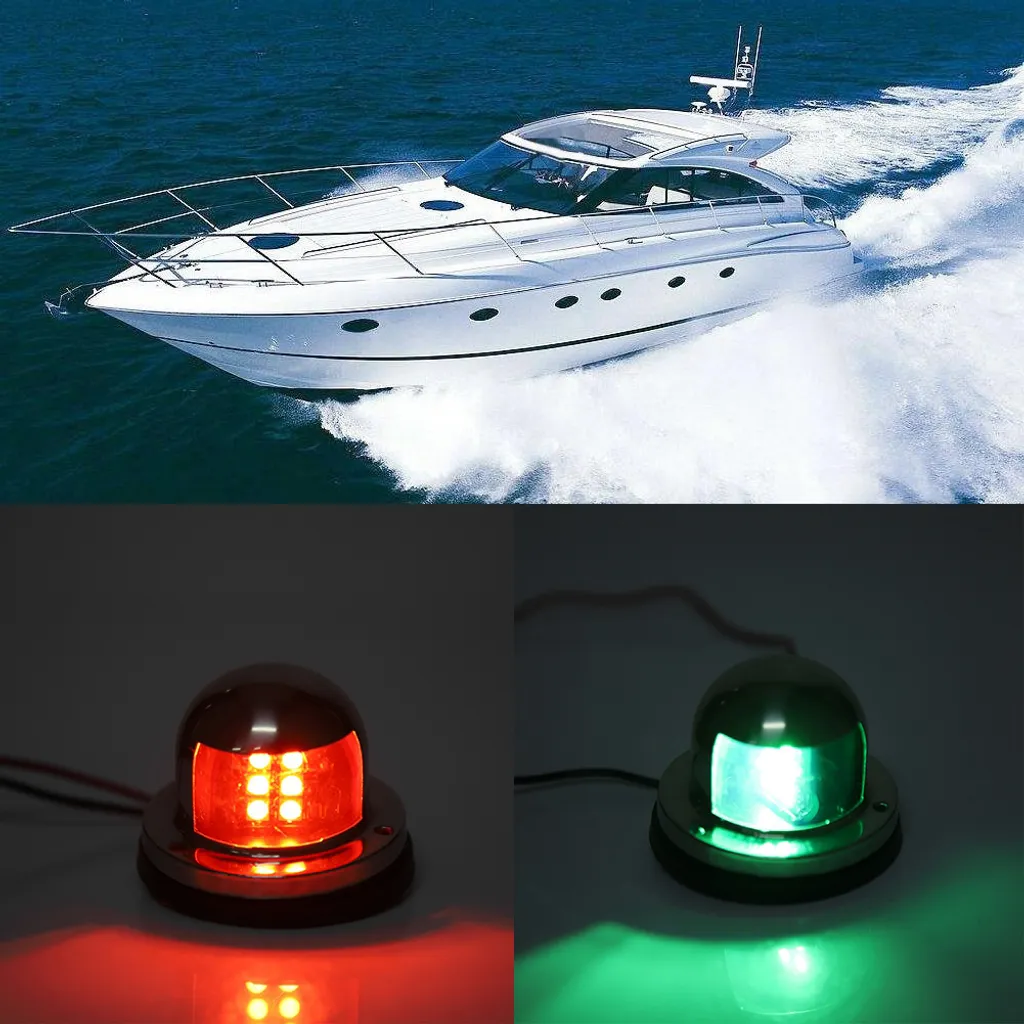 Luci di Navigazione LED 12 V IP67 Impermeabile Barca Segnale Luce Rosso Verde Marine Spie per Barca Pontone Yacht Skeeter, 2 pz