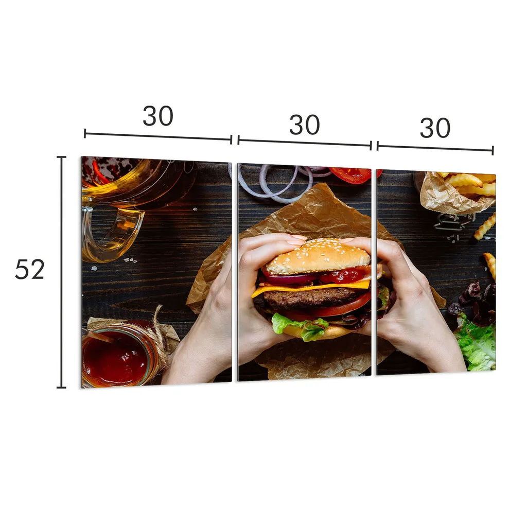 Set Professionale 3 Coprifornelli Vetroceramica 30x52 Hamburger Essen - 2
