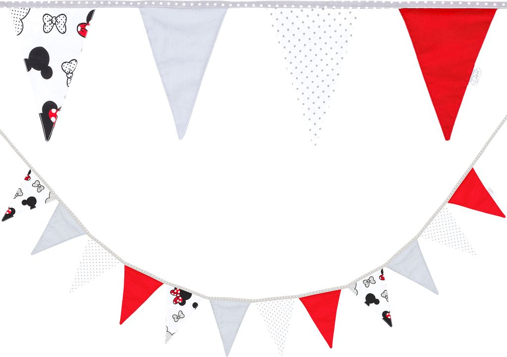 Wimpelkette Kinderzimmer - Wimpel Girlande Outdoor Geburtstag Wimpelkette Stoff Deko Wetterfest 350 cm 12 Dreiecke (Mäusen Velvet, 350 cm)