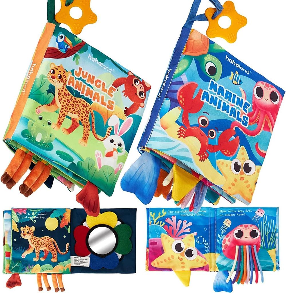Montessori Babyspeelzeug 0-6 Monate - Sensorisches Spielzeug für Babys - Weiches Stoffbuch - Geschenk für Jungen und Mädchen