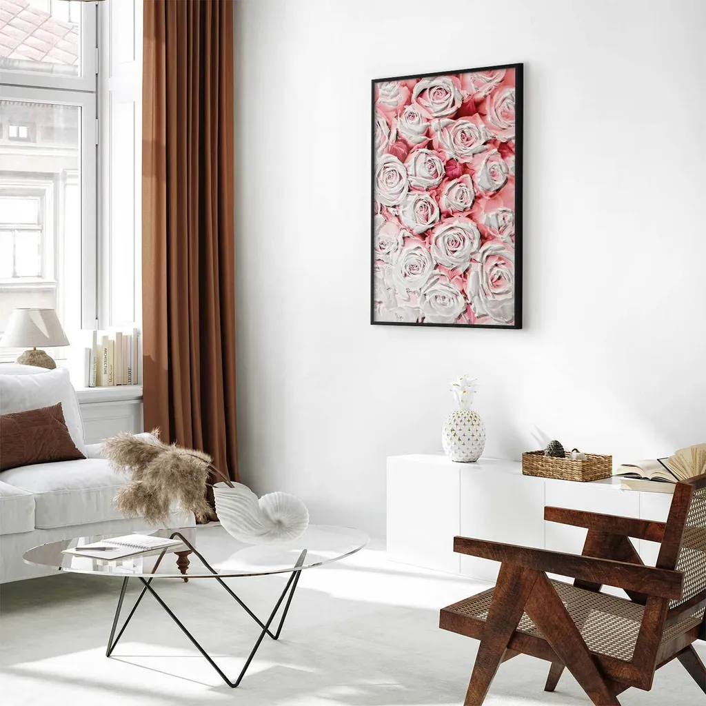 Regalo Originale Quadro Rose Bianche 60x90 - Eleganza Senza Tempo - 2