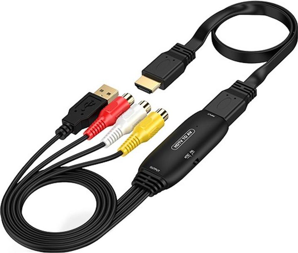 INF HDMI zu AV Konverter mit Kabel – Verbinden Sie HDMI Geräte mit AV Displays