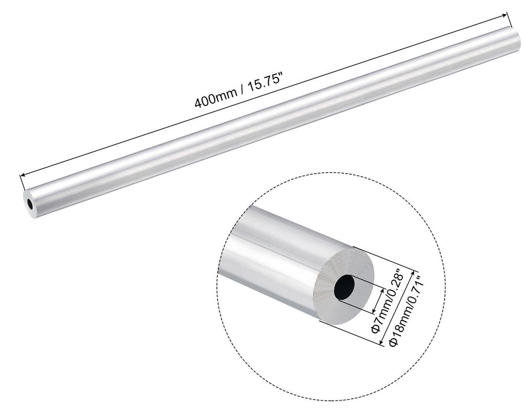 400mm Lange Alurohr 18mm Au?endurchmesser, 6063 Aluminium Rohr 7mm Innendurchmesser, Nahtlose Gerade Rundrohr Aluprofil Rohre fš¹r Industriebau B...
