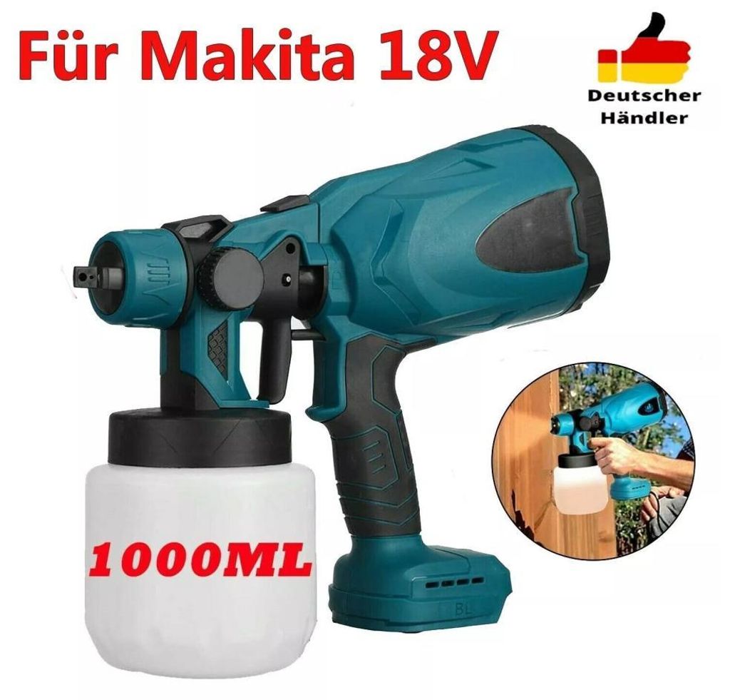 Für 18V Akku Farbsprühsystem Elektrische Farbspritzpistole Sprühpistole