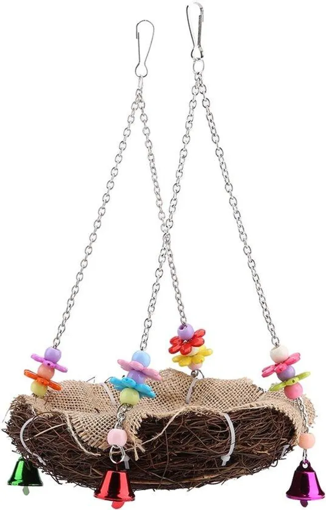 Vogels Nest Swing : Jouet pour perroquets suspendu, grand format XL 40cm
