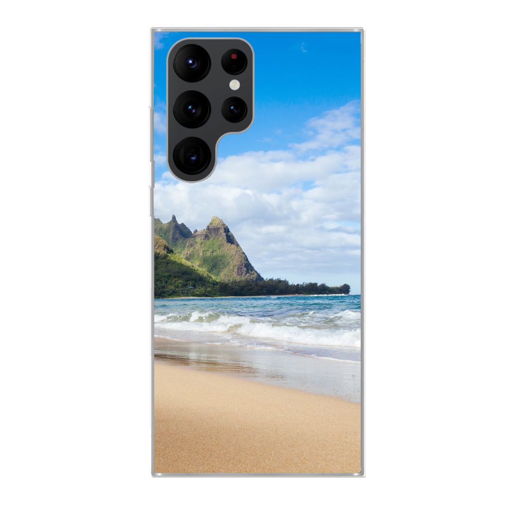 MuchoWow Handyhülle Schutzhülle Hülle für Samsung Galaxy S22 Ultra Strand - Tropisch - Hawaii Silikon Softcase Handy Hülle - Abbildung