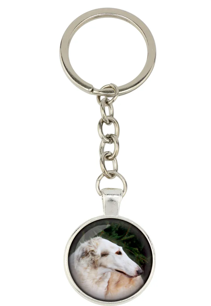 Portachiavi Borzoj Art-Dog personalizzato con foto regalo levriero russo