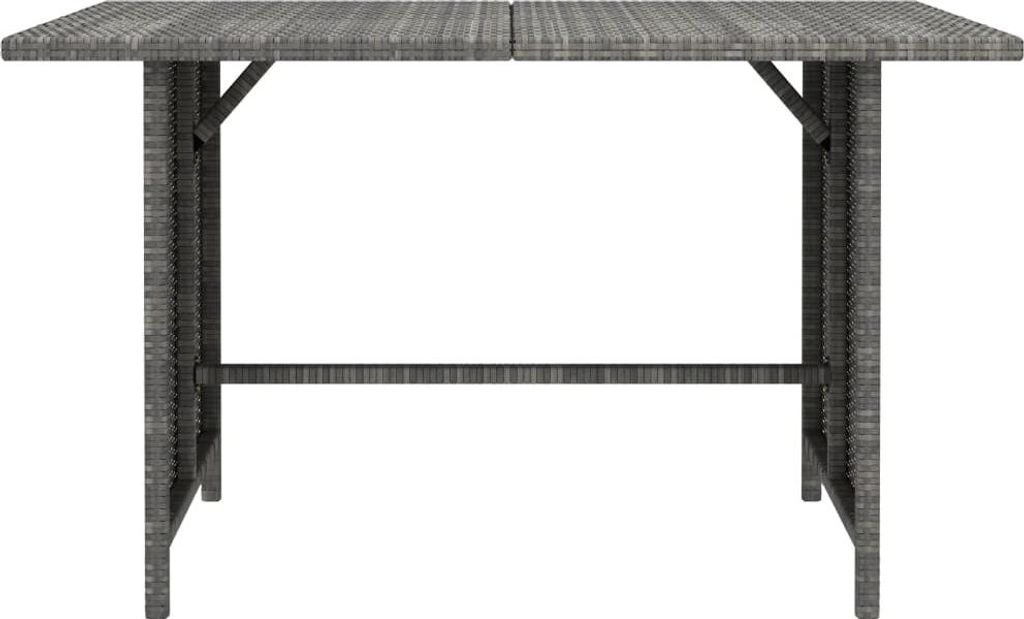vidaXL Garten-Esstisch Grau 110x70x65 cm Poly Rattan