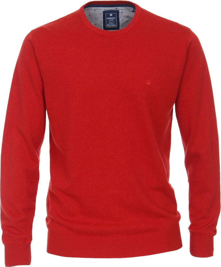 REDMOND Casual Herren Pullover Langarm Rundhals Comfort Rot 3XL