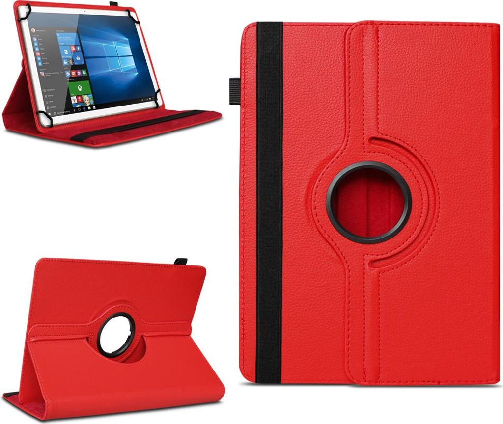Tablet Tasche für Doogee Tab G6 / Tab G6+ Hülle Schutzhülle 360 Grad DrehbarFarben:Rot
