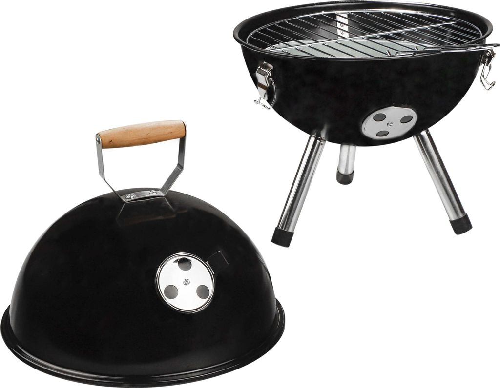 HI Mini-Holzkohlegrill Schwarz Produktbild 