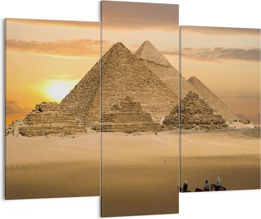Bild auf Leinwand - Leinwandbild - Pyramide ägypten wüste - 130x100cm - Wand Bild - Wanddeko - Leinwanddruck - Bilder - Kunstdruck - Wanddekorati...