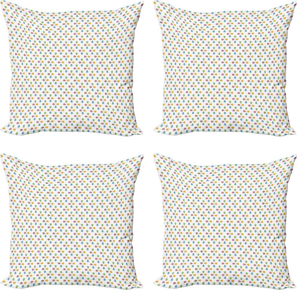 ABAKUHAUS Bunt Kissenbezug Set (4 Stück), Geometrische abstrakte Mosaik, Moderner Doppelseitiger Digitaldruck, 60 cm x 60 cm, Mehrfarbig