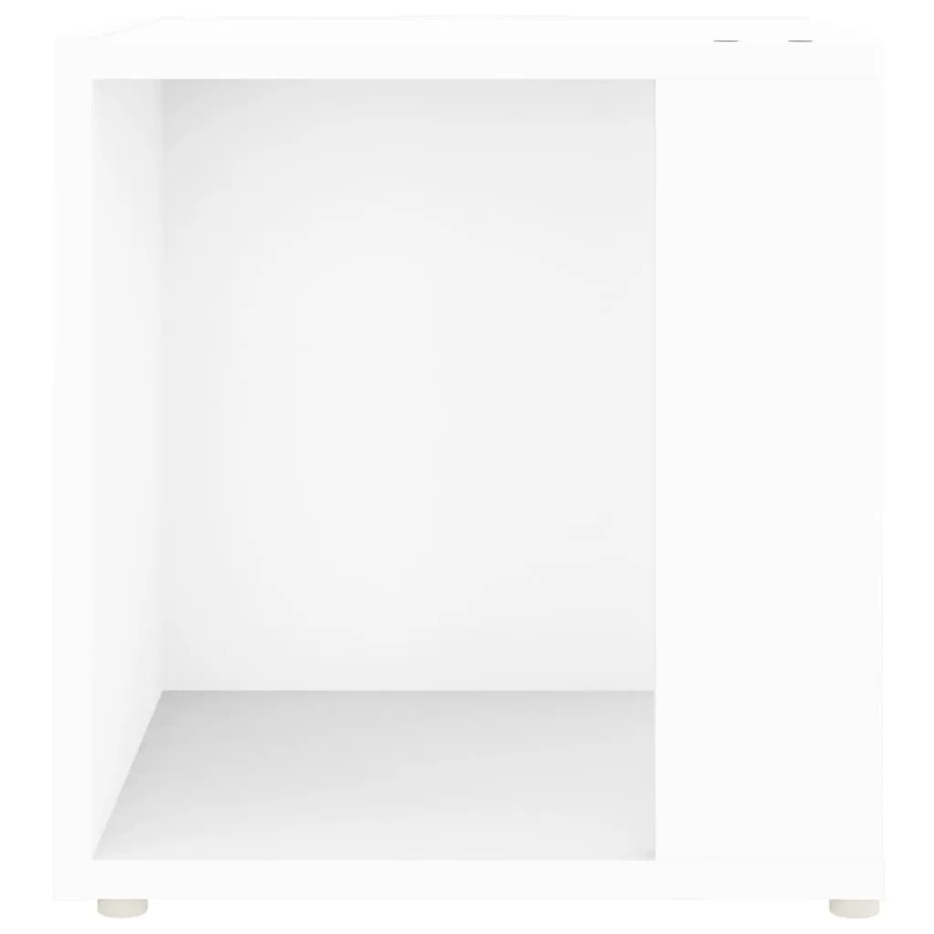 Petite table d'appoint 33cm blanche résistante en bois composite durable - 6