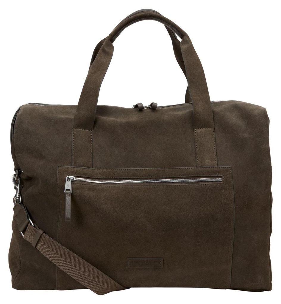 Marc O'Polo Leder Reisetasche Umhängetasche Joris Weekender Dark Nickle braun