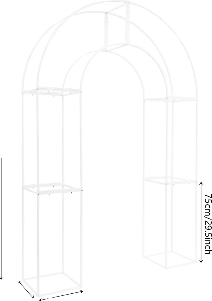 Arche de mariage en métal blanc laiteux design élégant 2.3m x 1.5m