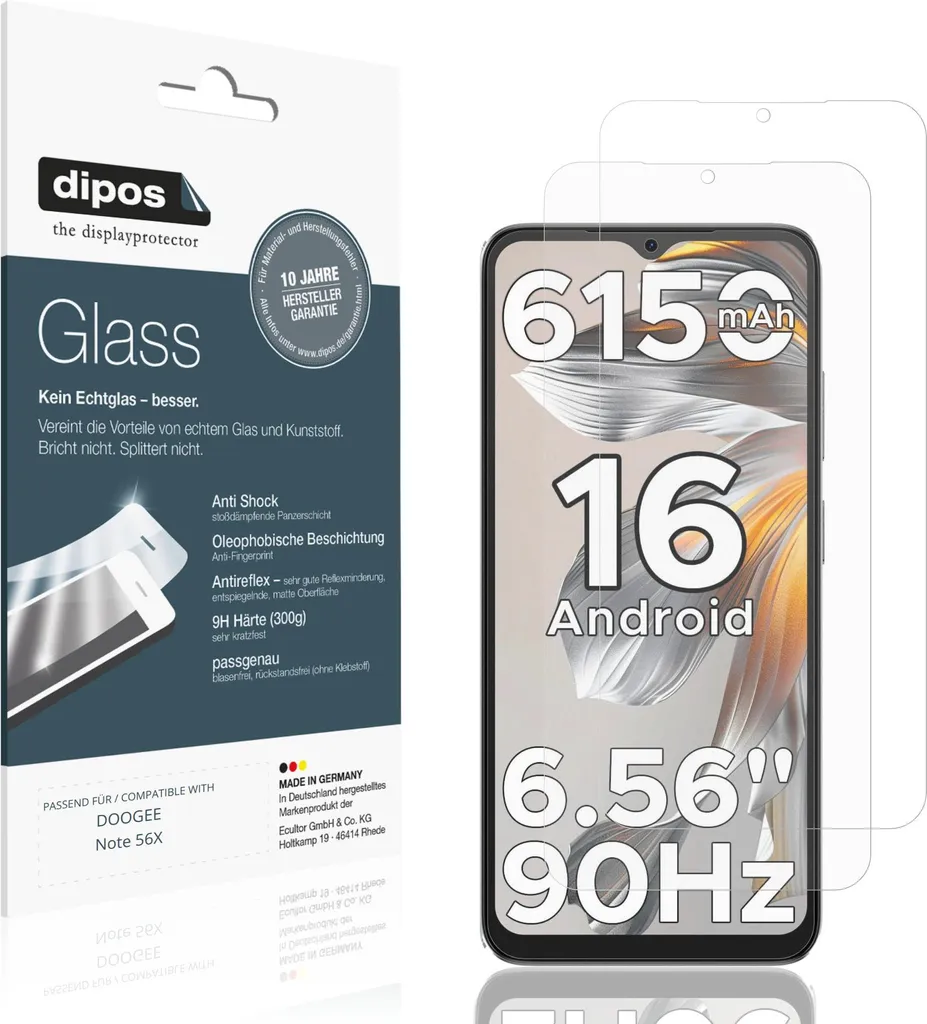 dipos I 2X Pellicola Protettiva Compatibile con Doogee S90 Protezione Vetro Flessibile 9H