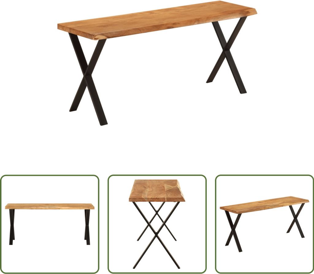 The Living Store Bank Baumkante 105 cm Massivholz Akazie Produktbild 