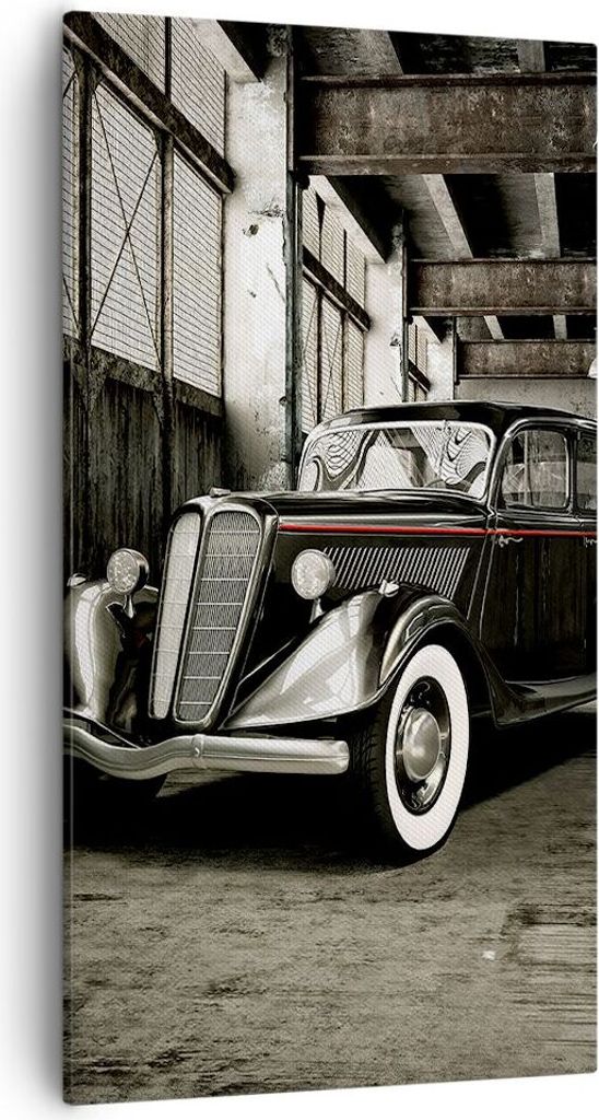 Bild auf Leinwand - Leinwandbild - Auto klassisch auto modell - 55x100cm - Wand Bild - Wanddeko - Leinwanddruck - Bilder - Kunstdruck - Wanddekorat...